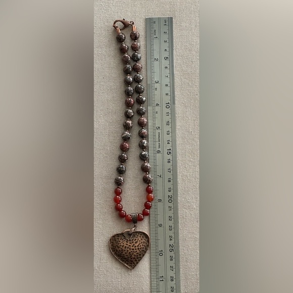 20-1/2 inch Leopard Skin Gemstone bead Necklace NWOT - Picture 3 of 14